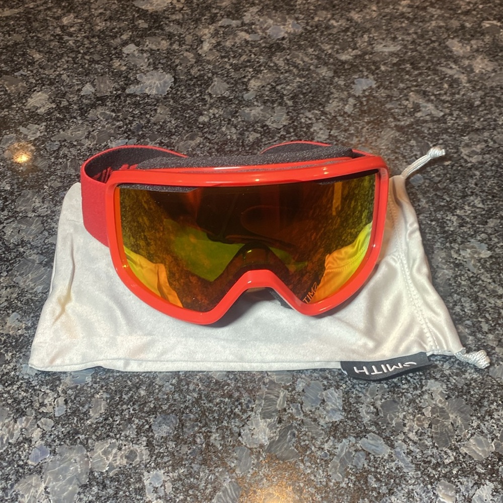 Smith Frontier Ski Goggles Lava Red Sol-X Mirror Lens Medium Adult Anti-Fog